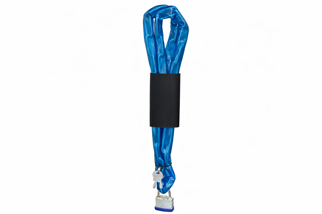Heavy Duty Blue Chain Lock w/ Padlock – 72” x 15mm